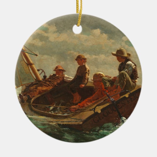 Breezing Up (A Fair Wind) 1873-76 Ceramic Tree Decoration (Front)