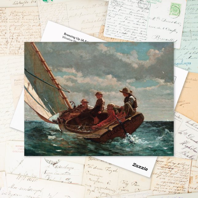 Breezing Up Fair Wind Winslow Homer Postcard (Creator Uploaded)