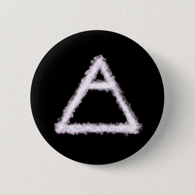 Breezy Air Element Alchemy Symbol 6 Cm Round Badge (Front)