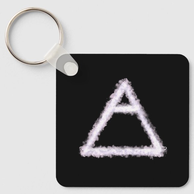 Breezy Air Element Alchemy Symbol Metal Key Ring (Front)
