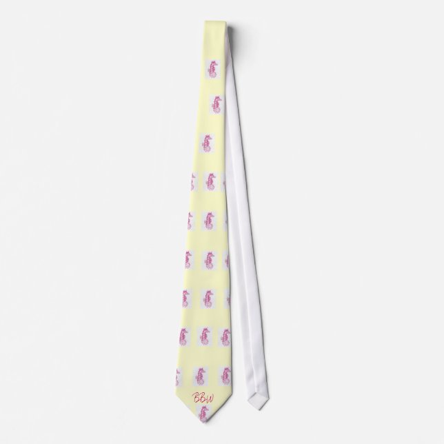 Breezy Beach Wear Nantucket Pink Sea Horse Neck Ti Tie (Front)