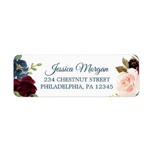 Breezy Burgundy Return Address Label