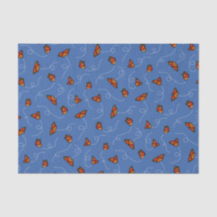 breezy Monarch butterflies pattern blue Tissue Paper