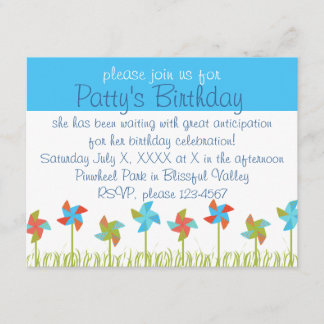 Breezy Pinwheels Invitation