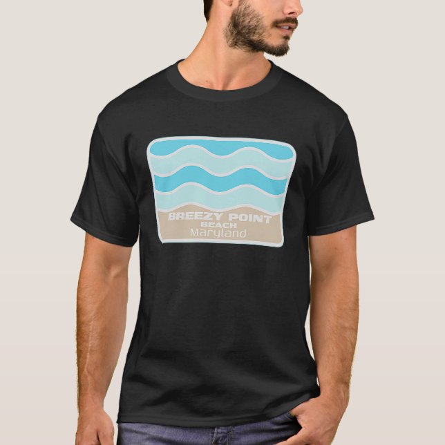 Breezy Point Beach Maryland Waves Vacation Souveni T-Shirt (Front)