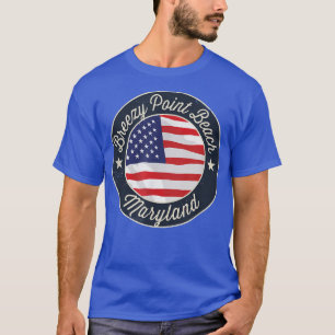 Breezy Point Beach - Patriotic Maryland Souvenir T T-Shirt