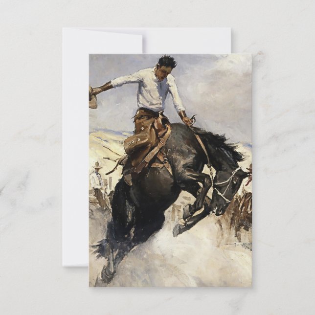 “Breezy Riding” Western Art by WHD Koerner Thank You Card (Front)