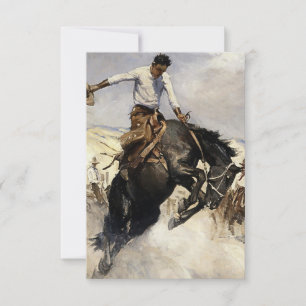 “Breezy Riding” Western Art by WHD Koerner Thank You Card