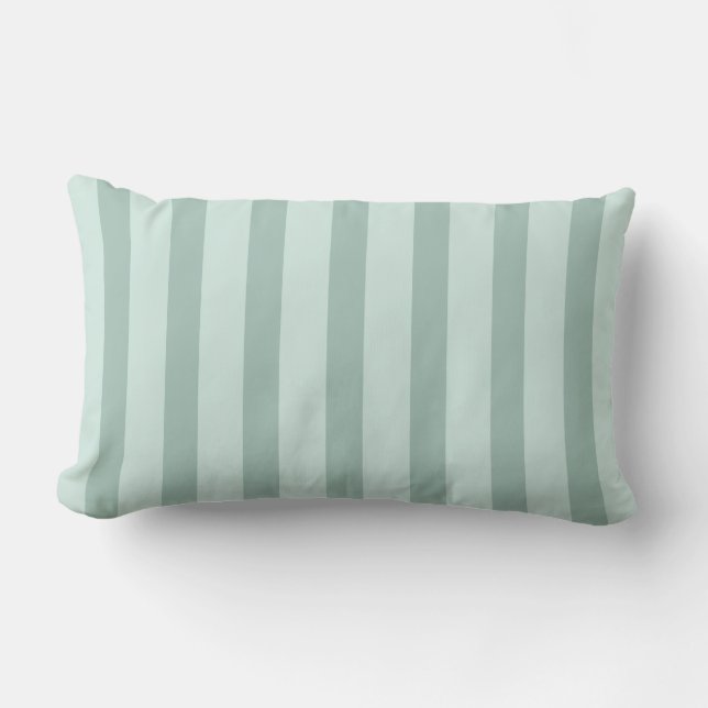Breezy Striped Pillow in Beachy Vintage Green (Front)