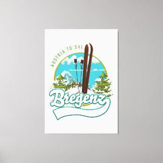 Bregenz austria to ski logo canvas print