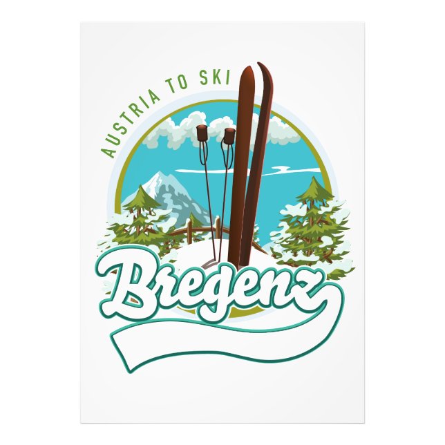 Bregenz austria to ski logo photo print (Front)