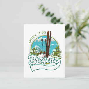 Bregenz austria to ski logo postcard