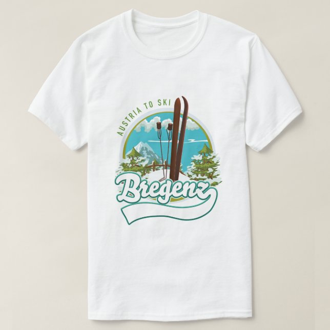 Bregenz austria to ski logo T-Shirt (Design Front)