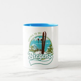 Bregenz austria to ski logo Two-Tone coffee mug