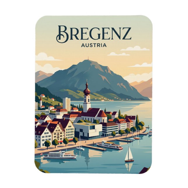 Bregenz Skyline Austria Magnet (Vertical)