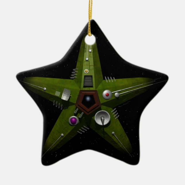 Brell Star 1 Ceramic Tree Decoration (Front)