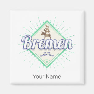 Bremen City Germany Retro Town Musicians Vintage Magnet