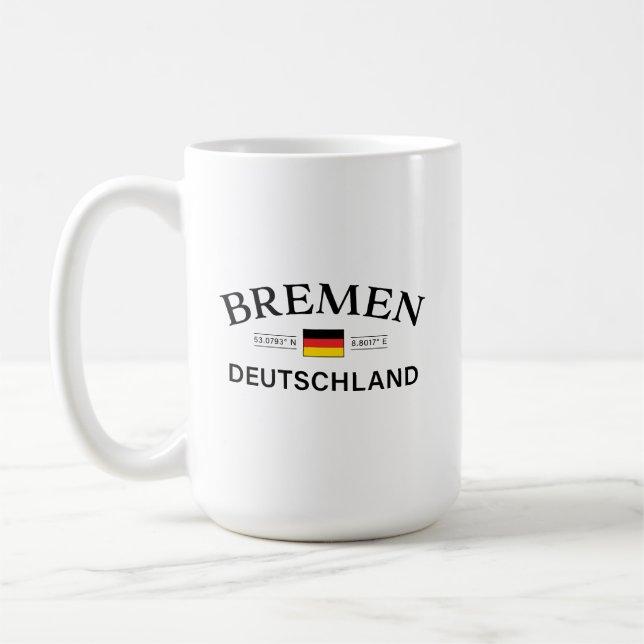 Bremen Deutschland Coordinates German Coffee Mug (Left)