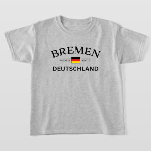 Bremen Deutschland Coordinates German Kids T-Shirt