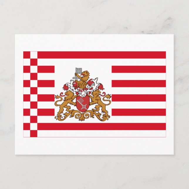 Bremen Flag with Greater Arms Postcard (Front)