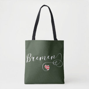 Bremen Heart Flag, Germany Tote Bag