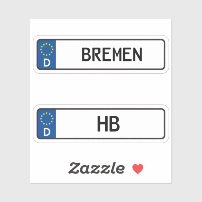 Bremen kennzeichen, German Car License Plate (Sheet)