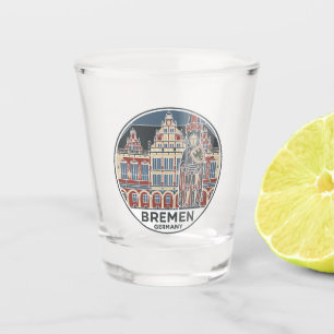 Bremen Town Hall and Roland Germany Shot Glass