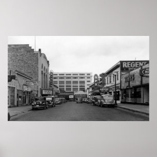 Bremerton, WA Street Scene Town View Photograph Poster