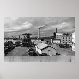 Bremerton, WA View of US Navy Yard Photograph Poster