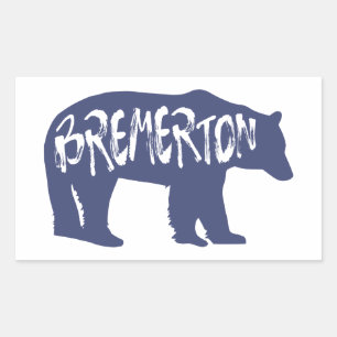 Bremerton Washington Bear Rectangular Sticker