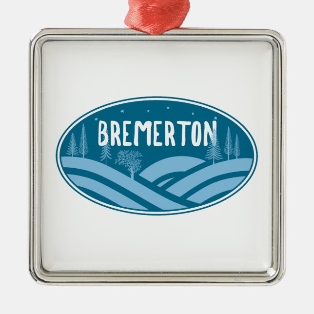 Bremerton Washington Outdoors Metal Tree Decoration (Front)