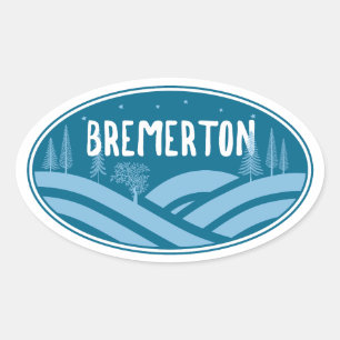 Bremerton Washington Outdoors Oval Sticker