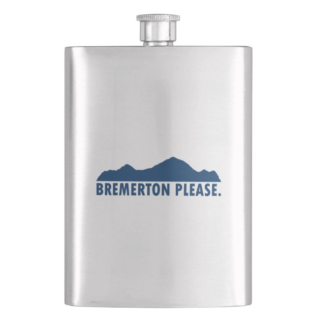 Bremerton Washington Please Hip Flask (Front)