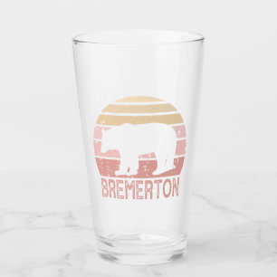 Bremerton Washington Retro Bear Glass