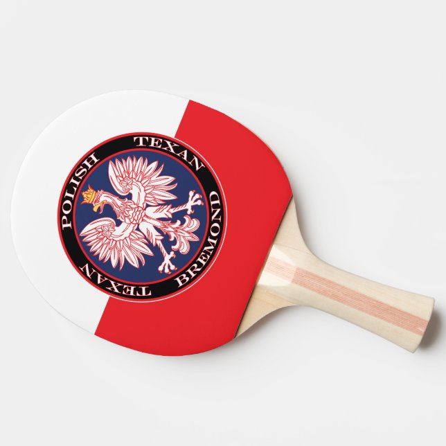 Bremond Round Polish Texan Ping Pong Paddle (Side)