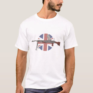 Bren Light Machine Gun with British Flag T-Shirt