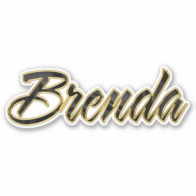 Brenda black gold lettering sticker (Front)
