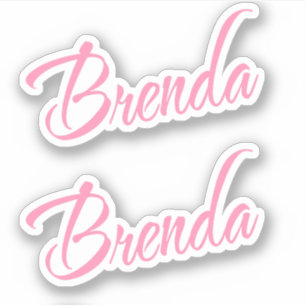 Brenda Decorative Name in Pink x2 Sticker