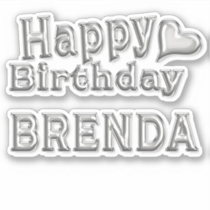 Brenda Happy Birthday silver Sticker