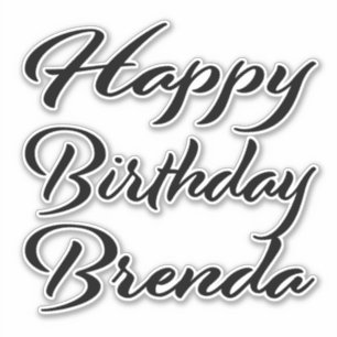 Brenda name first name black Sticker birthday