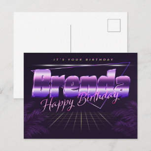 Brenda Name Vorname lila Postkarte Geburtstag Postcard