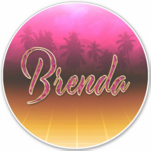 Brenda Vorname Name golden pink Aufkleber Sticker