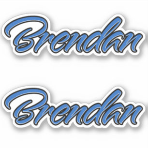 Brendan name blue sticker embroiderset