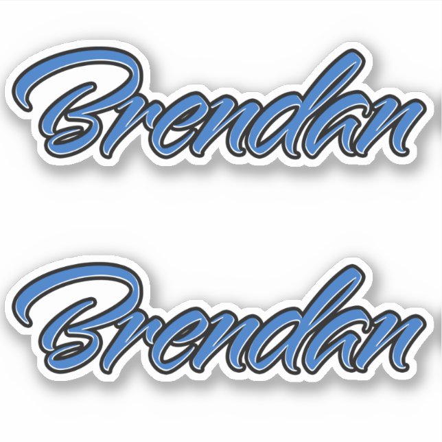 Brendan name blue sticker embroiderset (Front)