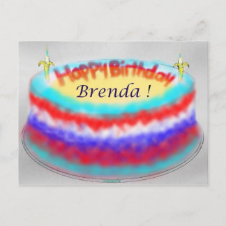 Brenda's Birthday Cake post card