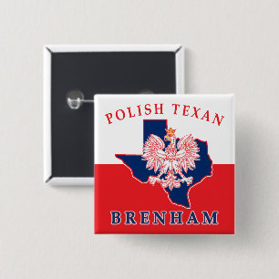 Brenham Polish Texan 15 Cm Square Badge
