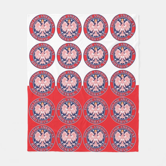 Brenham Texas Polish American Eagle Fleece Blanket (Front)