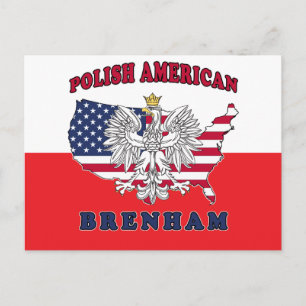Brenham Texas Polish American Postcard