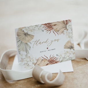BRENNA Bohemian Dry Palm Earth Tone Desert Thank You Card