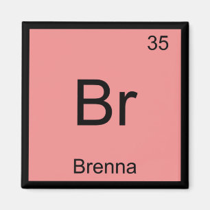 Brenna Name Chemistry Element Periodic Table Magnet